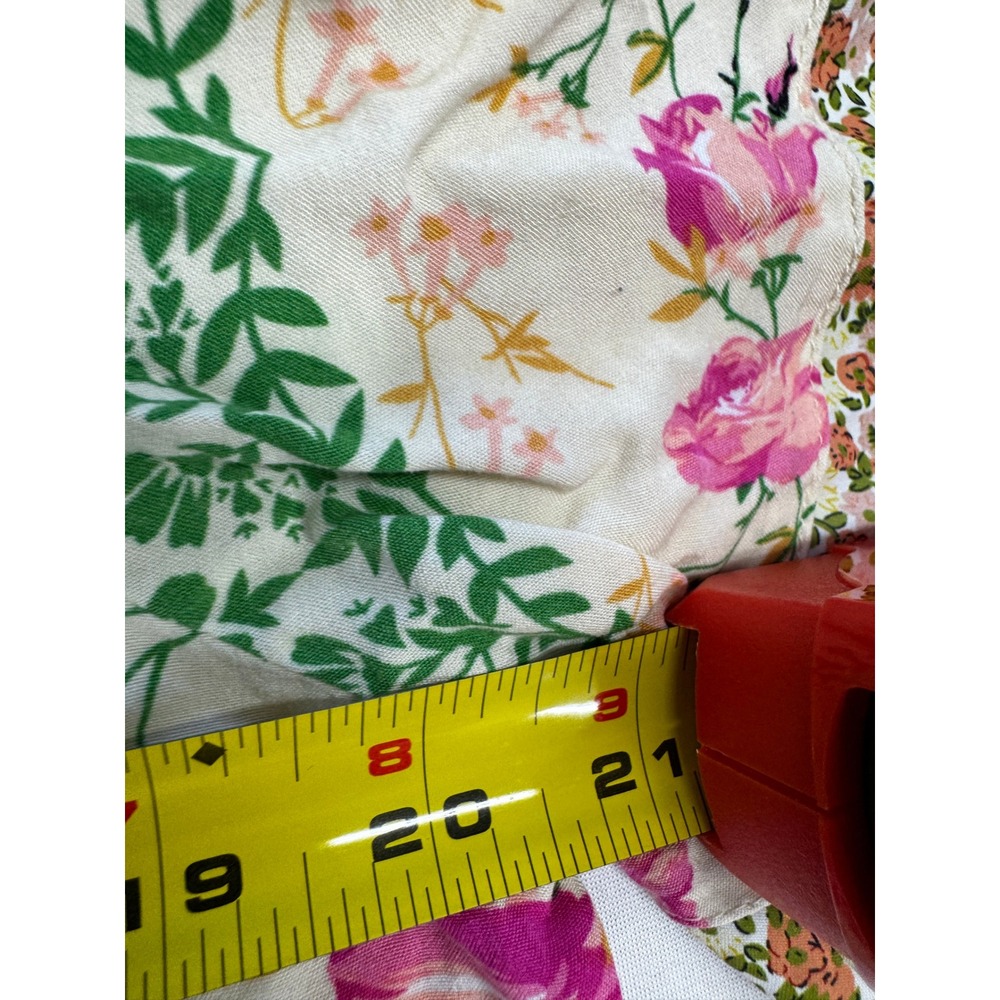 Umgee Pink Floral Patchwork Cottagecore Flutter Sleeve Short Dress Plus Sz 2XL - Picture 16 of 16